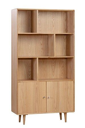 Furniture Link Jenson Light Oak 2 Door Bookcase
