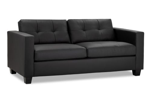 Aylin Black Leather 3 Seater Sofa