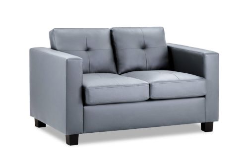 Aylin Grey Leather 2 Seater Sofa