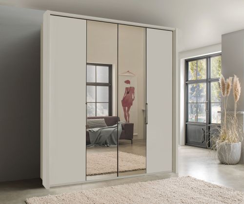 Wiemann Kansas 4 Door Wardrobe with 2 Centre Crystal Mirror - W 200cm