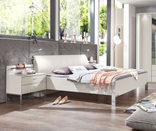 Wiemann Kansas Bed Frame White Faux Leather Cushion Headboard - 180cm x 200cm