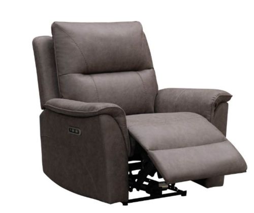 Furniture Link Kansas Truffle Fabric Power Recliner Armchair
