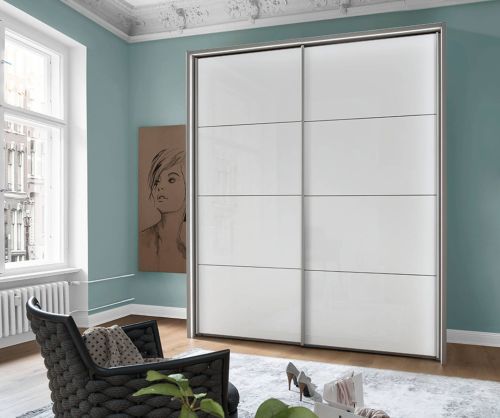 Wiemann Vip Kos White Glass 2 Door Sliding Wardrobe