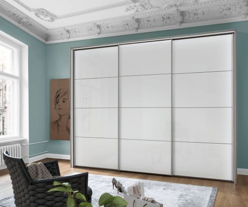 Wiemann Vip Kos White Glass 3 Door Sliding Wardrobe