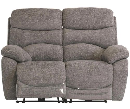 World Furniture Layla Ash Chanel Fabric Electric Recliner 2 Seater Sofa
