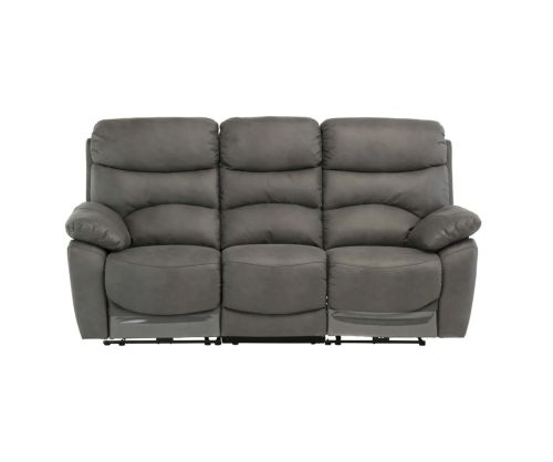World Furniture Layla Grey Soft-touch Fabric Electric Recliner 3 Seater Sofa