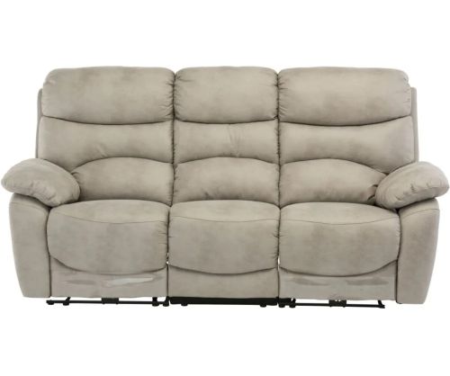 World Furniture Layla Natural Soft-touch Fabric Electric Recliner 3 Seater Sofa