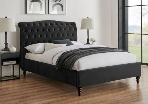 Limelight Rosa New Black Velvet Bed Frame