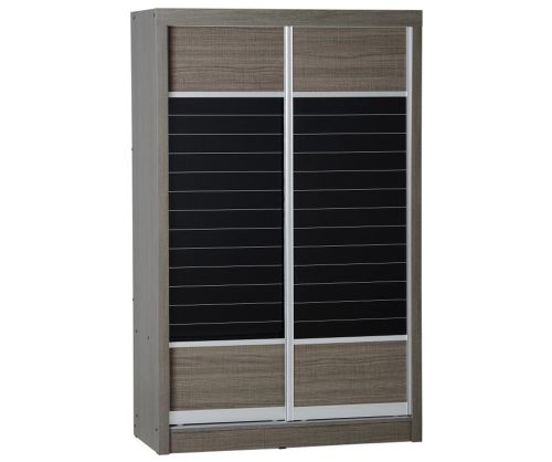 Seconique Lisbon Black Wood Grain 2 Door Sliding Wardrobe