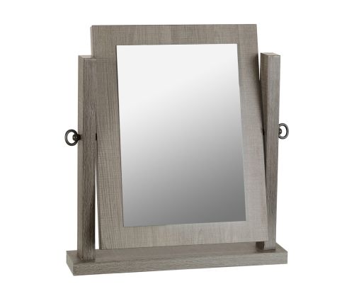Seconique Lisbon Black Wood Grain Dressing Table Mirror
