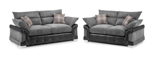 Horace Black and Grey 3+2 Sofa Set
