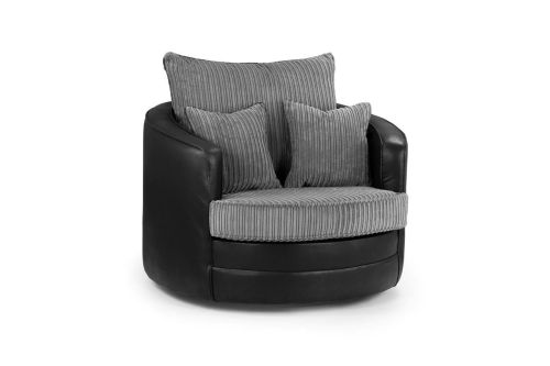 Horace Black and Grey Swivel Chair
