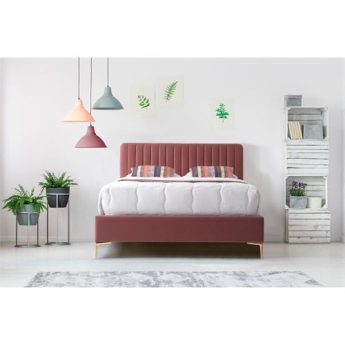 Furniture Link Lucy Blush Fabric Bed Frame