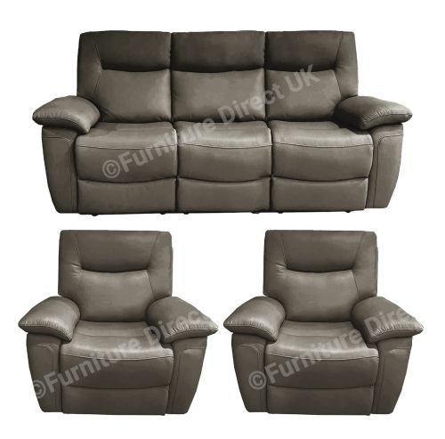 Lucia Dark Grey Power Recliner 3+1+1 Sofa Set