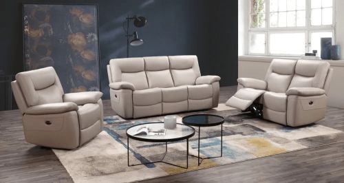 Lucia Pearl Grey Power Recliner 3+2+1 Sofa Set