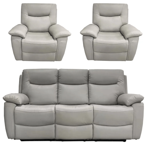 Lucia Pearl Grey Power Recliner 3+1+1 Sofa Set