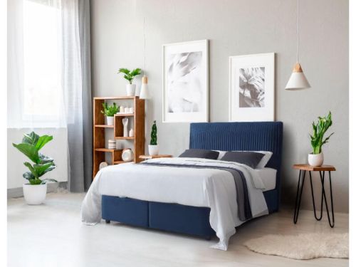 Furniture Link Lyla Blue Fabric Ottoman Bed