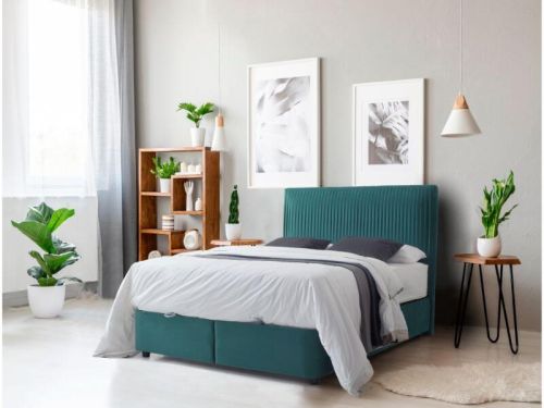 Furniture Link Lyla Green Fabric Ottoman Bed