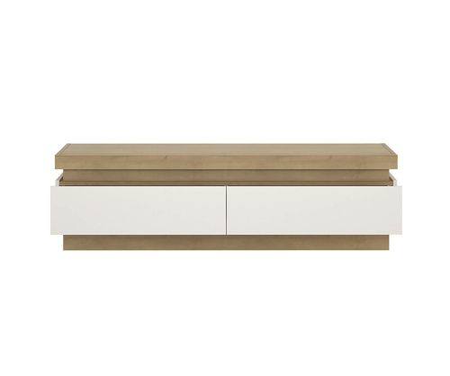 FTG Lyon Riviera Oak and White High Gloss 2 Drawer TV Cabinet