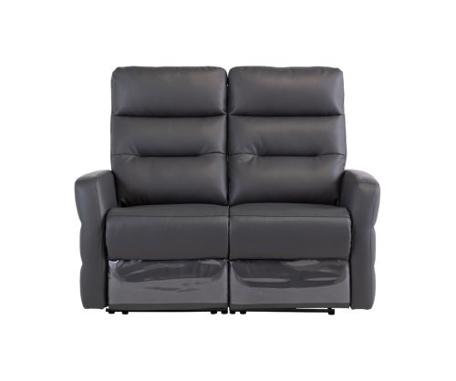 World Furniture Madison Charcoal Leather Electric Recliner 2 Seater Sofa