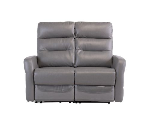 World Furniture Madison Grey Leather Electric Recliner 2 Seater Sofa