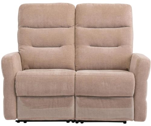  World Furniture Madison Mink Herringbone Fabric Electric Recliner 2 Seater Sofa