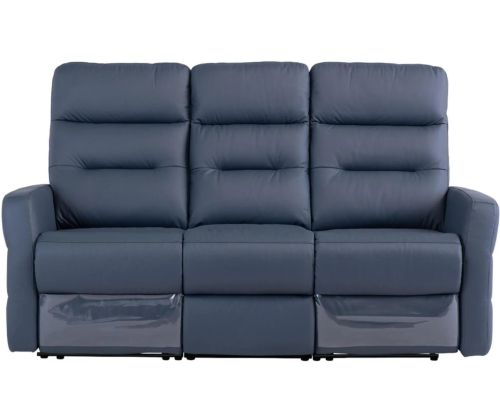 World Furniture Madison Blue Leather Electric Recliner 3 Seater Sofa