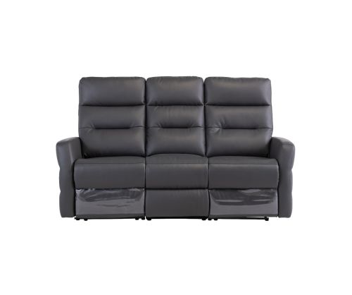 World Furniture Madison Charcoal Leather Electric Recliner 3 Seater Sofa