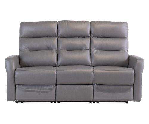 World Furniture Madison Grey Leather Electric Recliner 3 Seater Sofa
