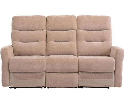 World Furniture Madison Mink Herringbone Fabric Electric Recliner 3 Seater Sofa