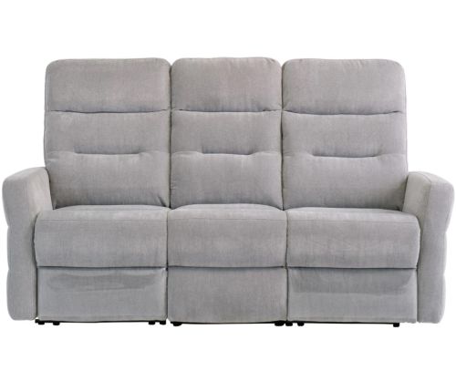 World Furniture Madison Silver Grey Herringbone Fabric Electric Recliner 3 Seater Sofa