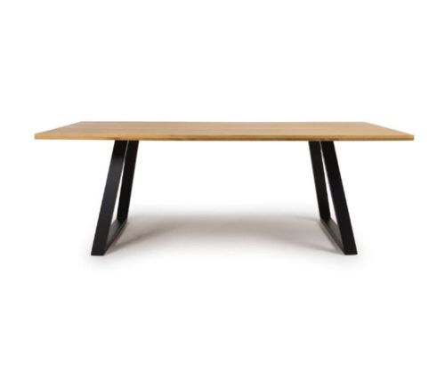 Furniture Link Madrid Oak 220cm Rectangular Dining Table Only