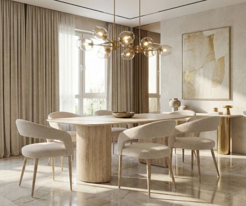 Olympia Beige Ceramic 160cm Table