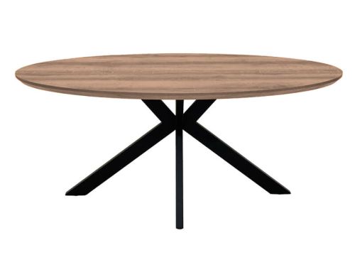 Furniture Link Manhattan Light Walnut Oval Dining Table(W180cm) 