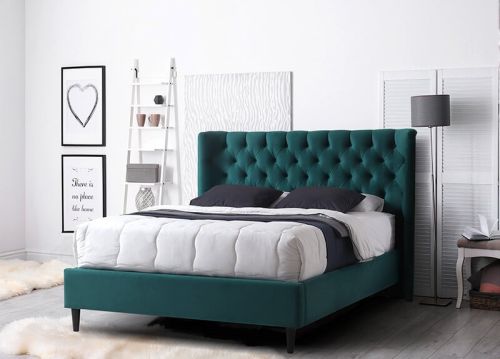 Furniture Link Mayfair Green Fabric Bed Frame