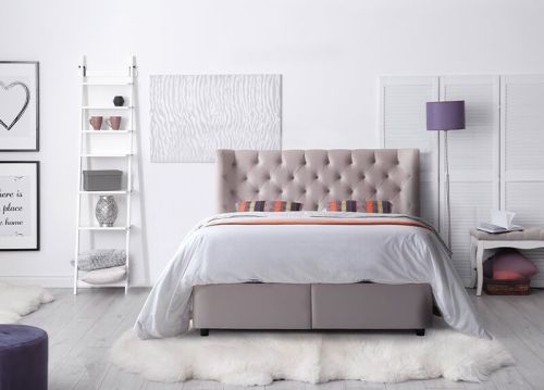 Furniture Link Mayfair Champagne Fabric Ottoman Bed 