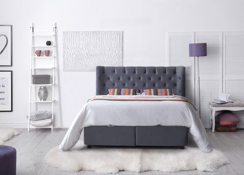 Furniture Link Mayfair Grey Fabric Ottoman Bed 