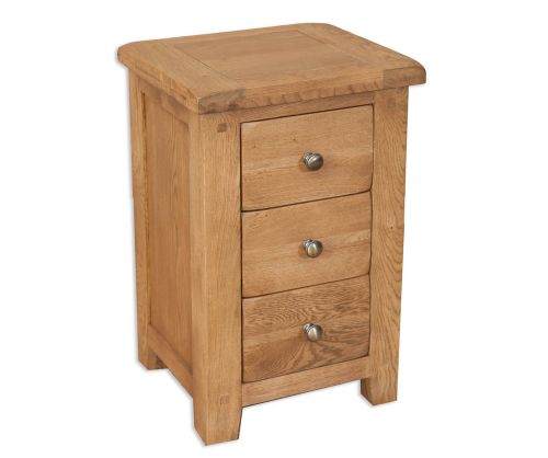 Melbourne Country Oak 3 Drawer Bedside Cabinet