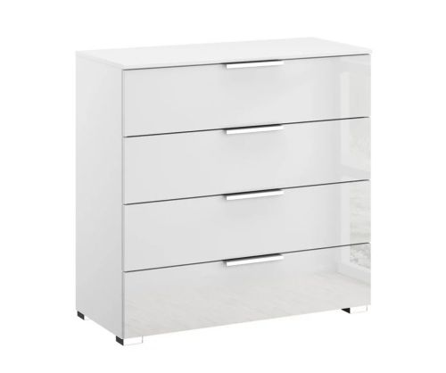Rauch Miramar Alpine White Carcase Wide Mirror 4 Drawer Chest