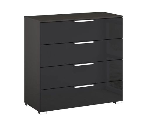 Rauch Miramar Graphite Carcase Wide Mirror 4 Drawer Chest