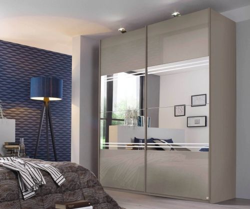 Rauch Miramar Silk Grey Carcase 2 Mirror Door Sliding Wardrobe(W181cm)