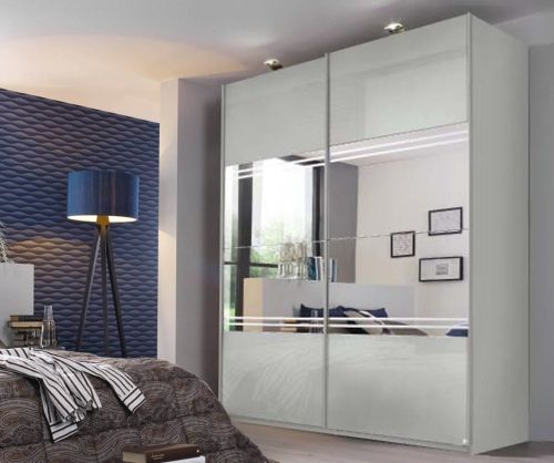Rauch Miramar Alpine White Carcase 2 Mirror Door Sliding Wardrobe(W181cm)