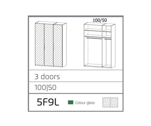 Rauch Miramar Alpine White Carcase with Crystal White Glass Front 3 Door Wardrobe