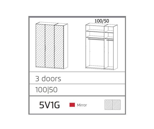 Rauch Miramar Silk Grey Carcase 3 Mirror Door Wardrobe