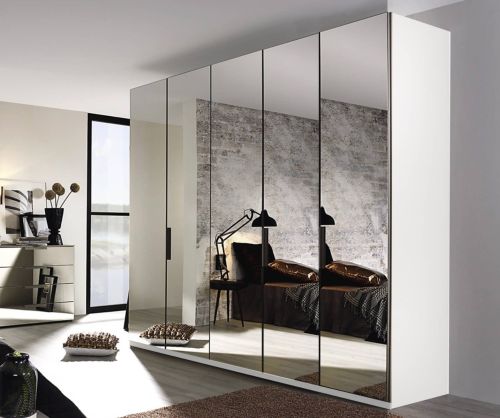 Rauch Miramar Alpine White Carcase 5 Mirror Door Wardrobe