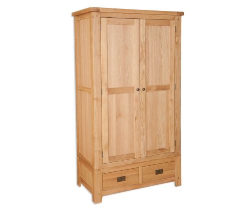 Melbourne Natural Oak 2 Door 2 Drawer Wardrobe
