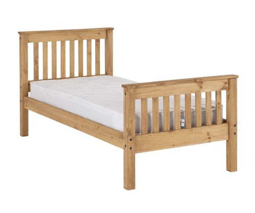 Seconique Monaco Distressed Waxed Pine High Footed Bed Frame