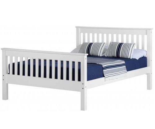 Seconique Monaco White Finish High Footed Bed Frame
