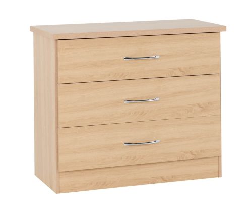 Seconique Nevada Sonoma Oak 3 Drawer Chest