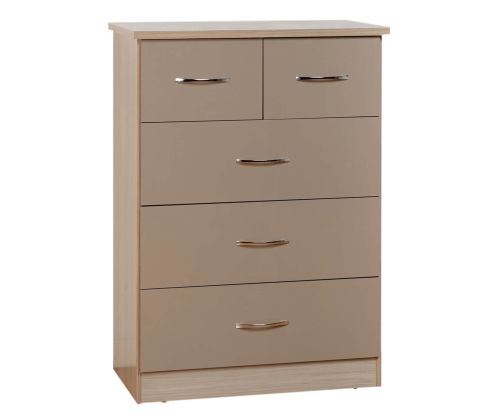 Seconique Nevada Oyster High Gloss 3+2 Drawer Chest